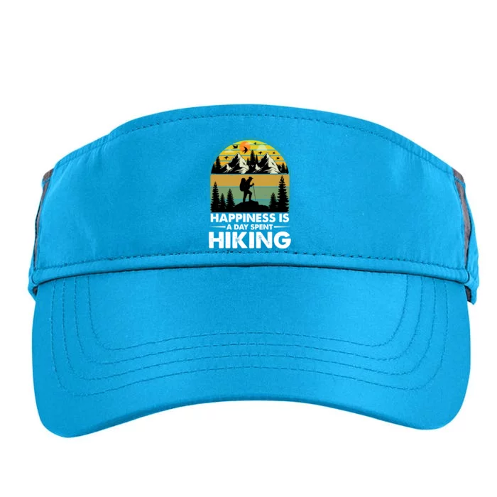 Happiness Is A Day Spent Hiking Scenic Views Gift Adult Drive Performance Visor