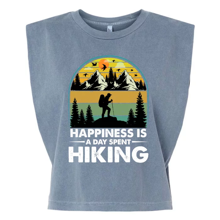 Happiness Is A Day Spent Hiking Scenic Views Gift Garment-Dyed Women's Muscle Tee