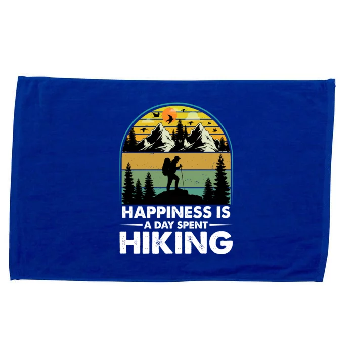 Happiness Is A Day Spent Hiking Scenic Views Gift Microfiber Hand Towel