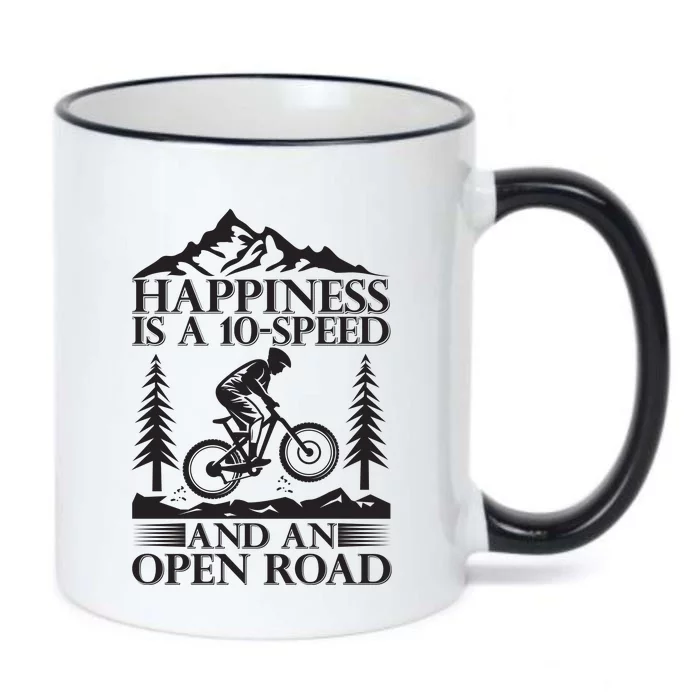 Happiness Is A 10 Speed And An Open Road Black Color Changing Mug