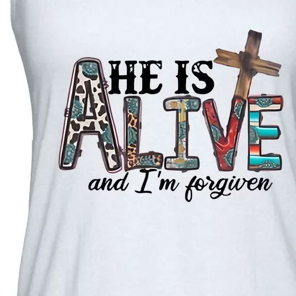 He Is Alive Easter Christian Easter Day Jesus Family Easter Ladies Essential Flowy Tank