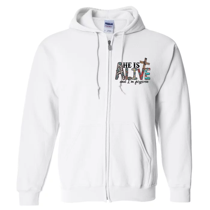 He Is Alive Easter Christian Easter Day Jesus Family Easter Full Zip Hoodie