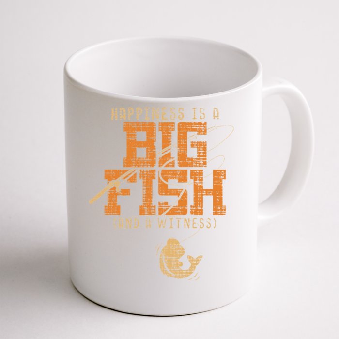 Happiness Is A Big Fish And A Witness Fishing Tee Front & Back Coffee Mug