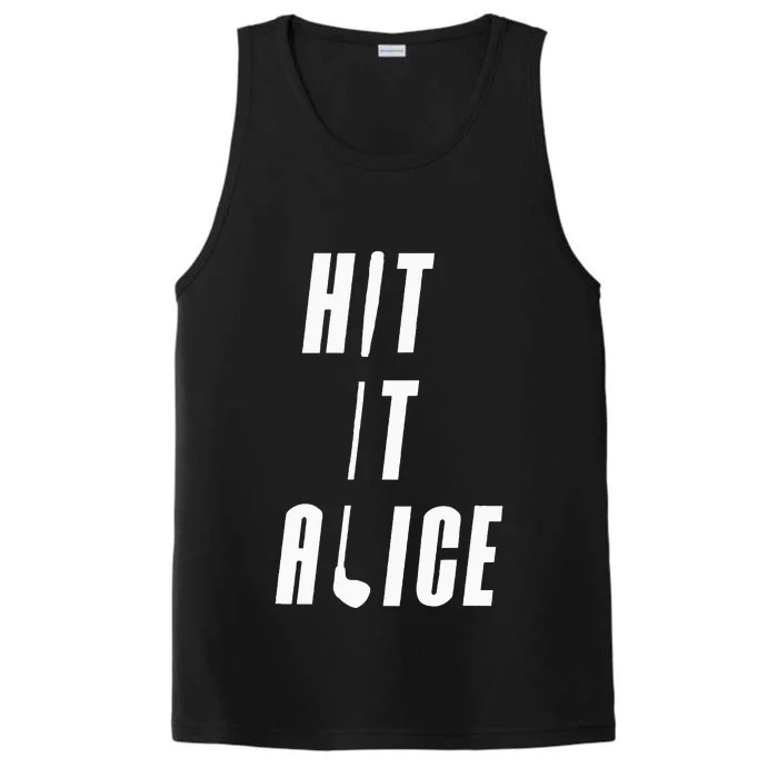 Hit It Alice Golf I Love Golfing Club Performance Tank