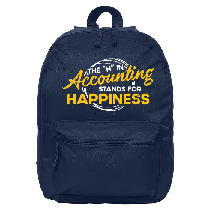 H In Accounting Stands For Happiness Accountant Accounting 16 in Basic Backpack