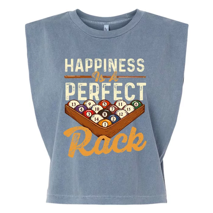 Happiness Is A Perfect Rack  Billiard 8 Ball Pool Player Garment-Dyed Women's Muscle Tee