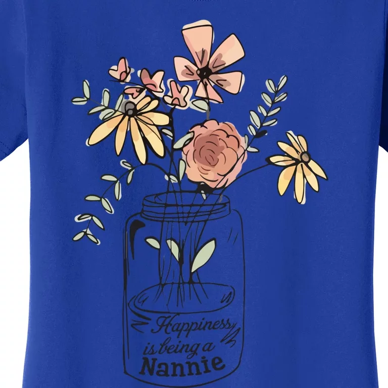 Hapiness Is Being Nannie Flower Cool Gift Women's T-Shirt