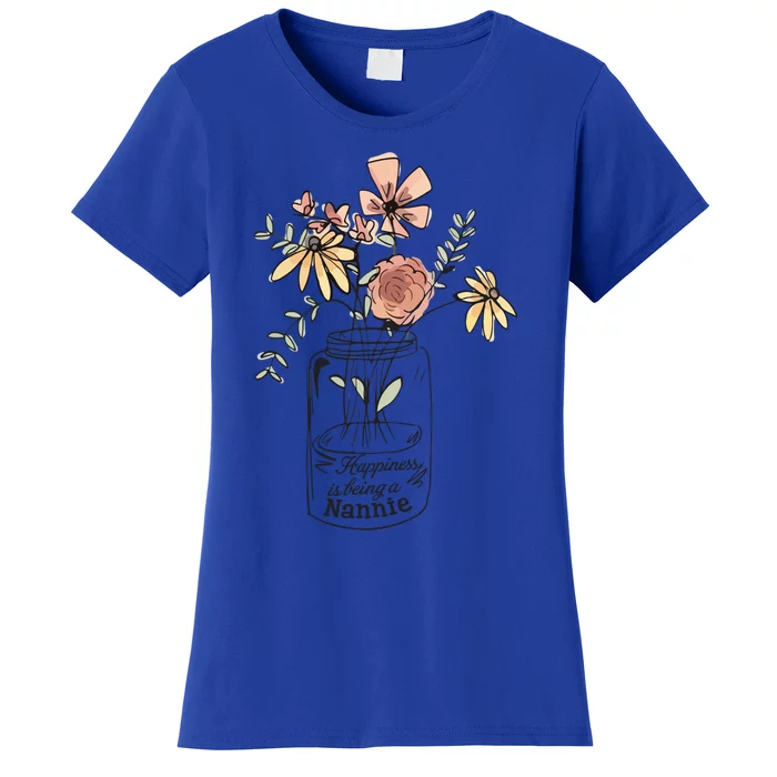 Hapiness Is Being Nannie Flower Cool Gift Women's T-Shirt