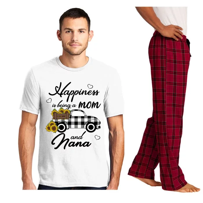 Happiness Is Being A Mom And Nana Cute Sunflower Grandma Gift Pajama Set