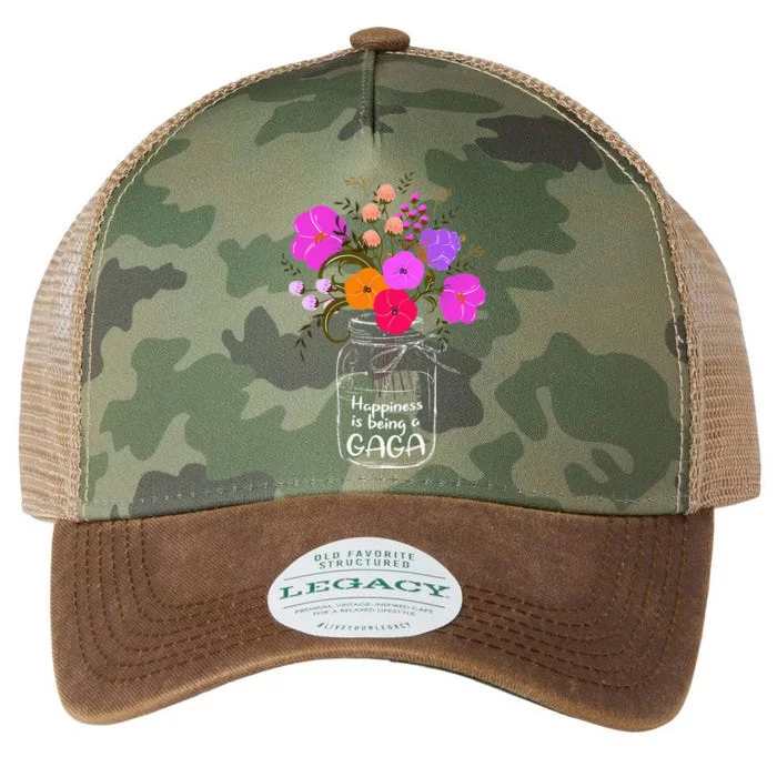 Happiness Is Being A Gaga Gift For Grandma Mom Flower Legacy Tie Dye Trucker Hat