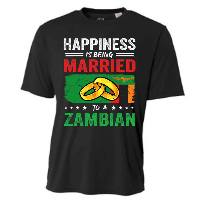 Happiness Is Being Married To A Zambian Husband Wife Cooling Performance Crew T-Shirt