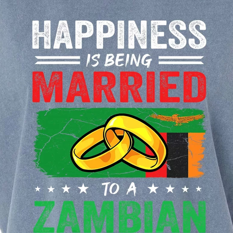 Happiness Is Being Married To A Zambian Husband Wife Garment-Dyed Women's Muscle Tee