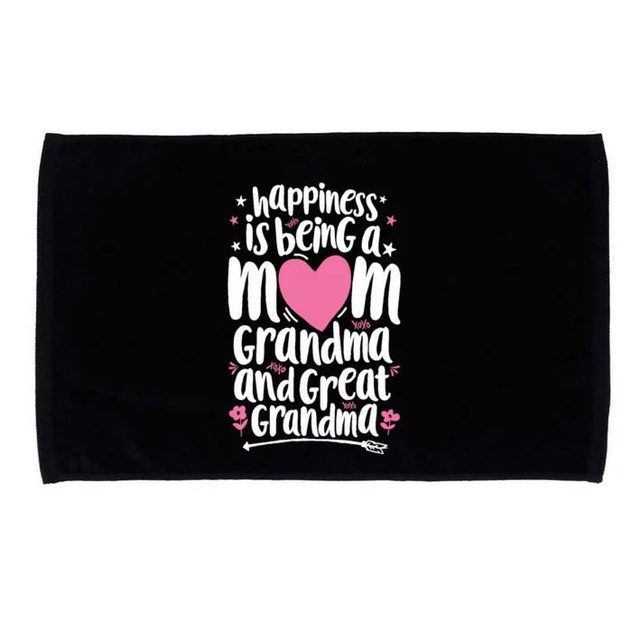 Happiness Is Being A Mom Great Grandma Wo Mother Microfiber Hand Towel