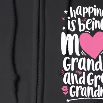 Happiness Is Being A Mom Great Grandma Wo Mother Full Zip Hoodie