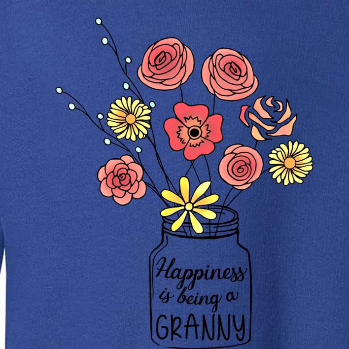 Happiness Is Being A Granny Flower Mother Day Gift Toddler Sweatshirt