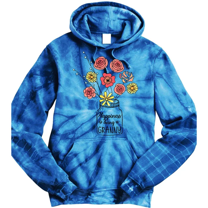 Happiness Is Being A Granny Flower Mother Day Gift Tie Dye Hoodie