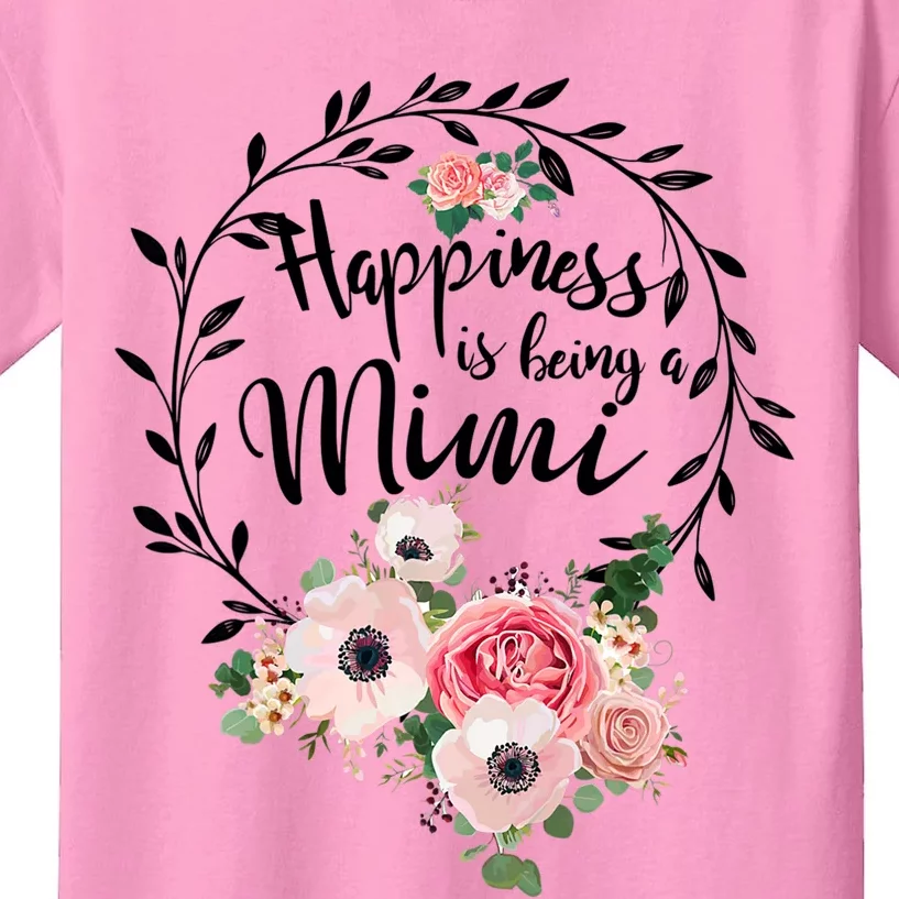 Happiness Is Being A Mimi Shirt Floral Kids T-Shirt