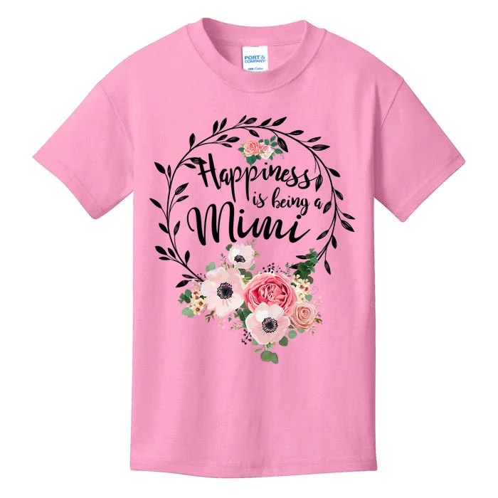 Happiness Is Being A Mimi Shirt Floral Kids T-Shirt