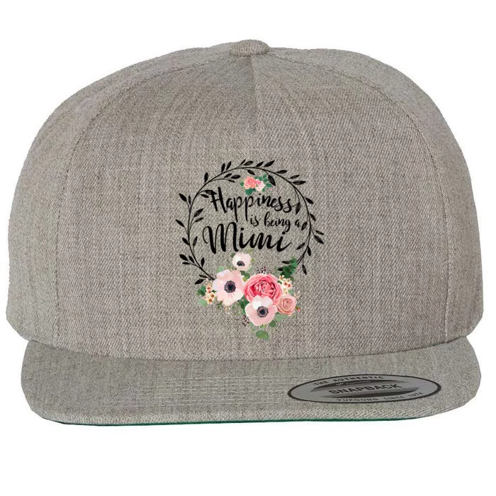 Happiness Is Being A Mimi Shirt Floral Wool Snapback Cap