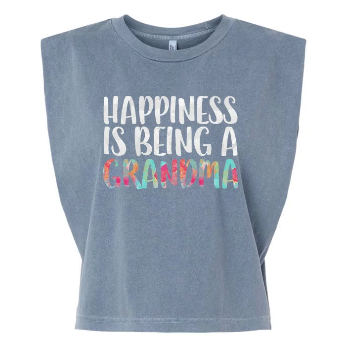 Happiness Is Being A Grandma Mother's Day Garment-Dyed Women's Muscle Tee