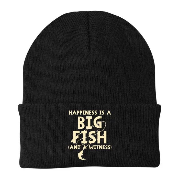 Happiness Is Big Fish Witness Fishing Funny Knit Cap Winter Beanie