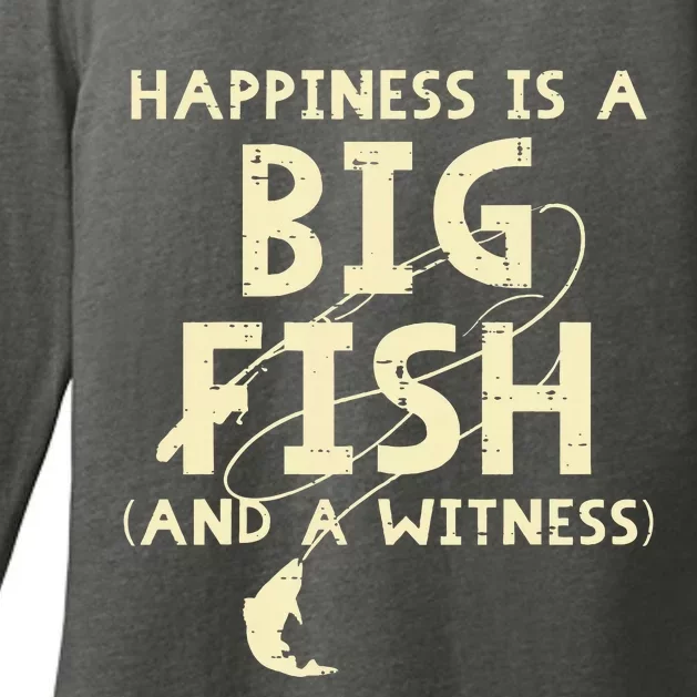 Happiness Is Big Fish Witness Fishing Womens CVC Long Sleeve Shirt