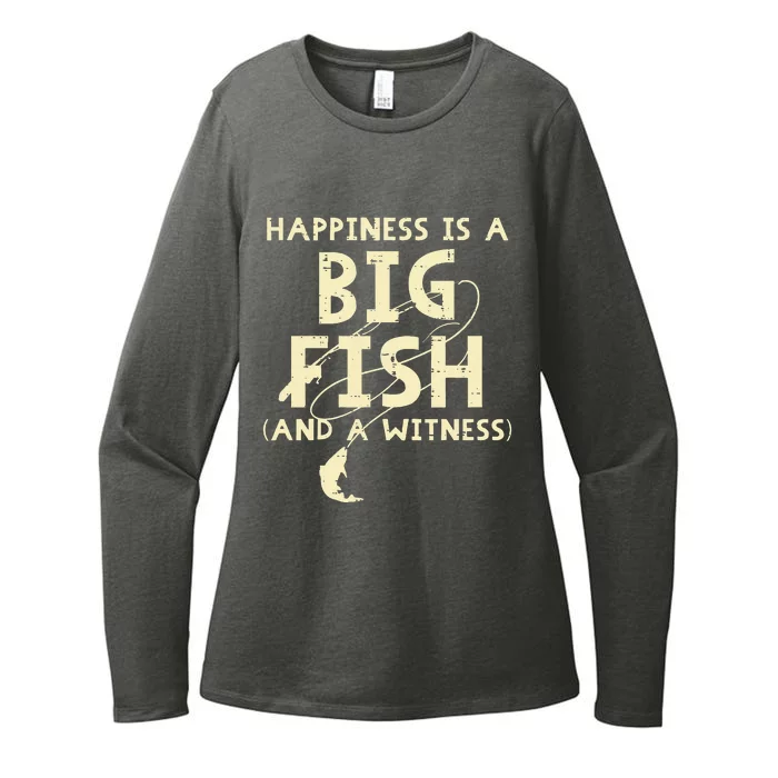 Happiness Is Big Fish Witness Fishing Womens CVC Long Sleeve Shirt