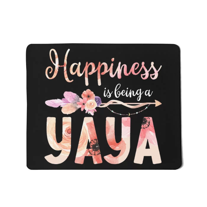 Happiness Is Being A Yaya Floral Decoration Grandma Mousepad