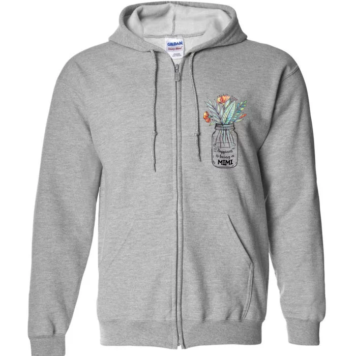 Happiness Is Being A Mimi Flower Full Zip Hoodie