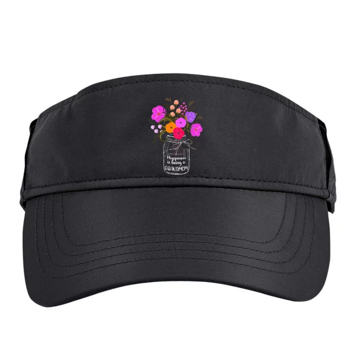 Happiness Is Being A Grandmom Gift Grandma Mom Flower Adult Drive Performance Visor