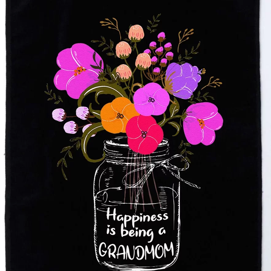 Happiness Is Being A Grandmom Gift Grandma Mom Flower Platinum Collection Golf Towel