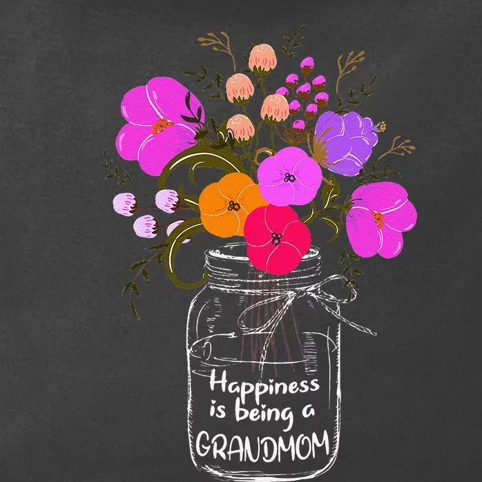 Happiness Is Being A Grandmom Gift Grandma Mom Flower Zip Tote Bag