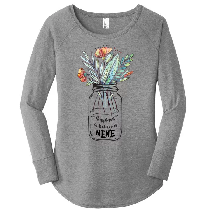 Happiness Is Being A Nene Floral Women's Perfect Tri Tunic Long Sleeve Shirt