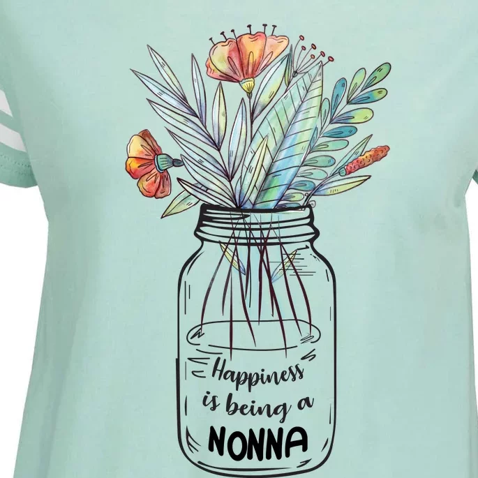 Happiness Is Being A Nonna Floral Enza Ladies Jersey Football T-Shirt