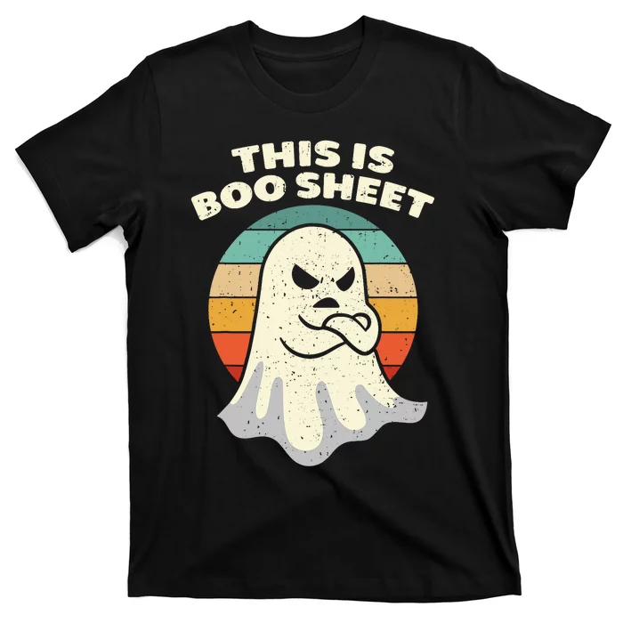 His Is Boo Sheet Ghost Retro Halloween Costume Funny Ghost Design T-Shirt