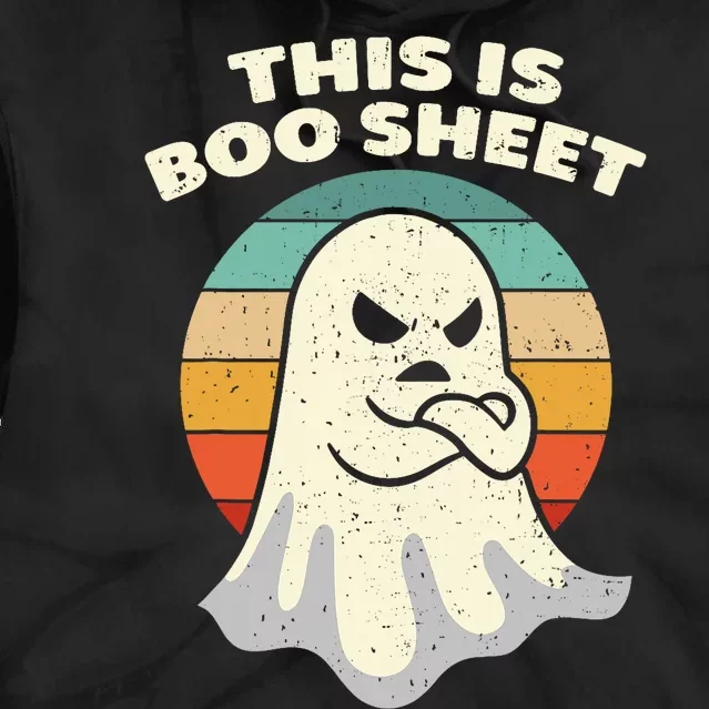 His Is Boo Sheet Ghost Retro Halloween Costume Funny Ghost Design Tie Dye Hoodie