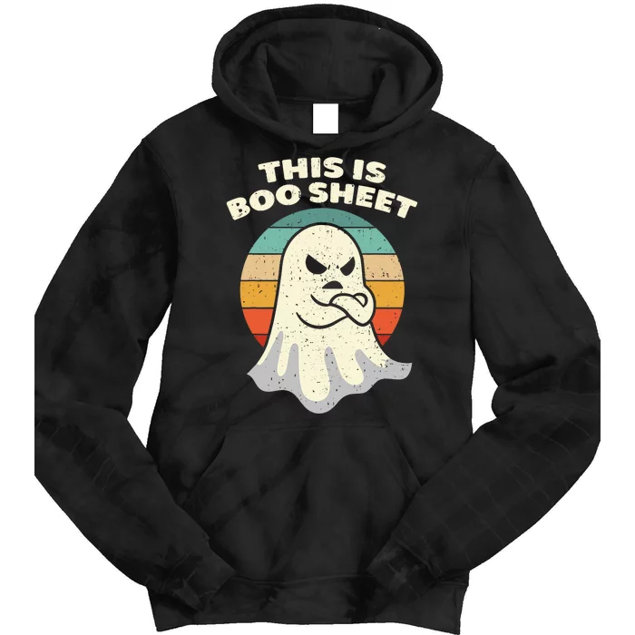 His Is Boo Sheet Ghost Retro Halloween Costume Funny Ghost Design Tie Dye Hoodie