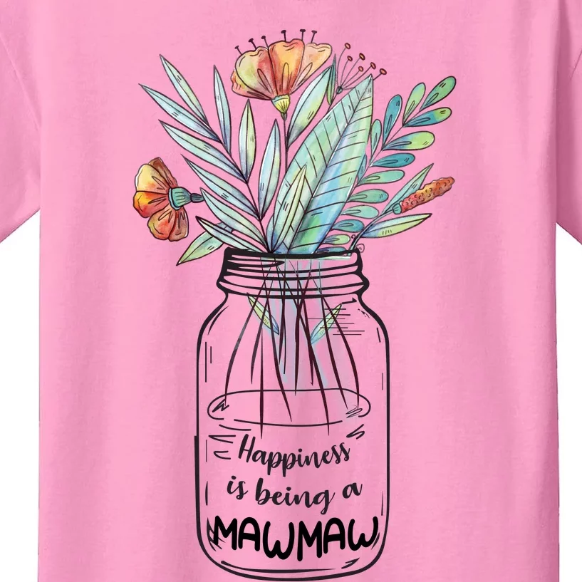 Happiness Is Being A Mawmaw Floral Kids T-Shirt