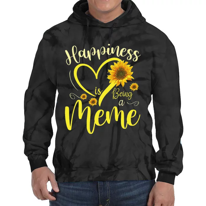 Happiness Is Being A Meme Sunflower Mother's Day Grandma Tie Dye Hoodie