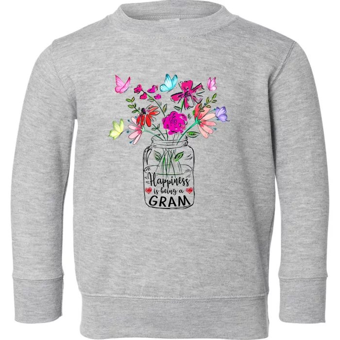 Happiness Is Being Gram Life Flower Art Gram MotherS Day Toddler Sweatshirt