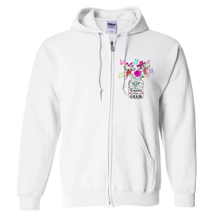 Happiness Is Being Gram Life Flower Art Gram MotherS Day Full Zip Hoodie