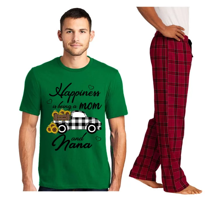 Happiness Is Being A Mom And Nana Cute Sunflower Grandma Gift Pajama Set