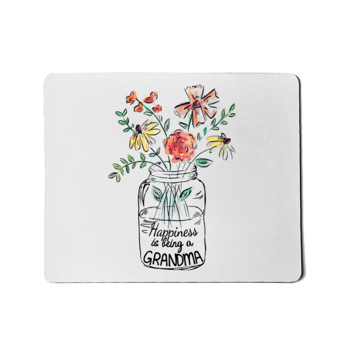 Happiness Is Being Grandma Life Flower Artgrandma Mousepad