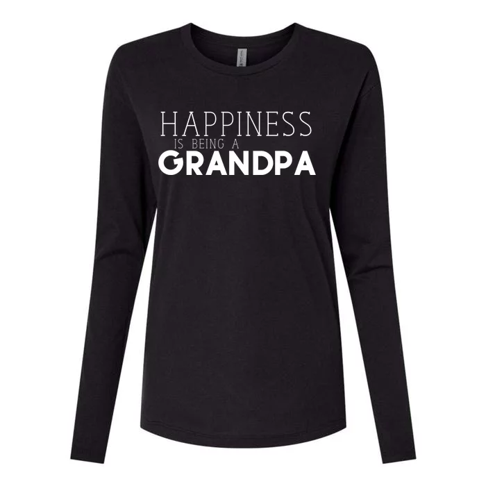 Happiness Is Being A Grandpa Papa Family Gift Womens Cotton Relaxed Long Sleeve T-Shirt