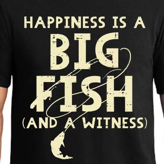 Happiness Is Big Fish Witness Fishing Funny Pajama Set