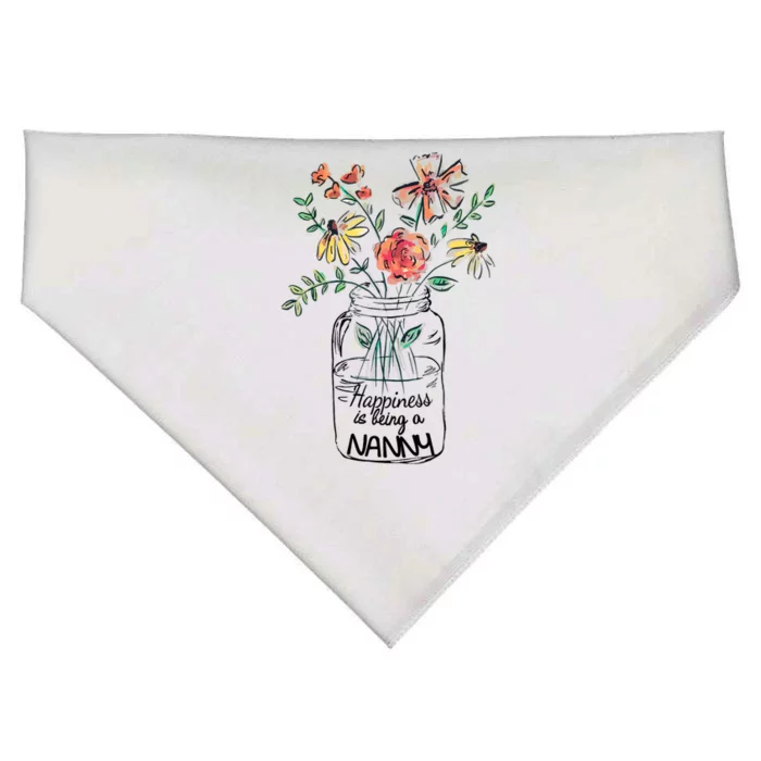 Happiness Is Being Nanny Life Flower Artgrandma USA-Made Doggie Bandana