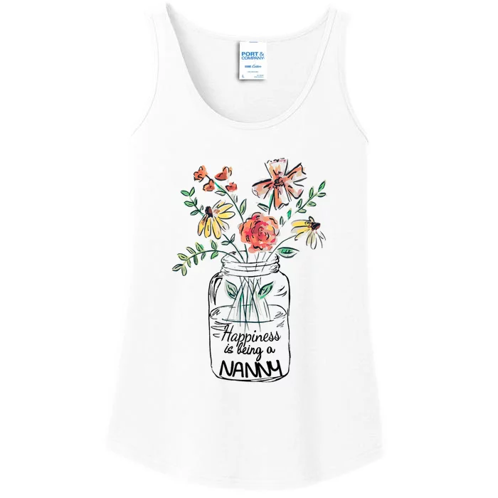 Happiness Is Being Nanny Life Flower Artgrandma Ladies Essential Tank