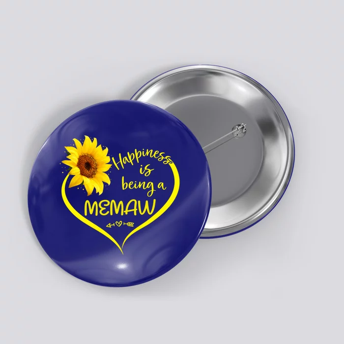 Happiness Is Being A Memaw Cute Sunflower Heart Memaw To Be Cute Gift Button