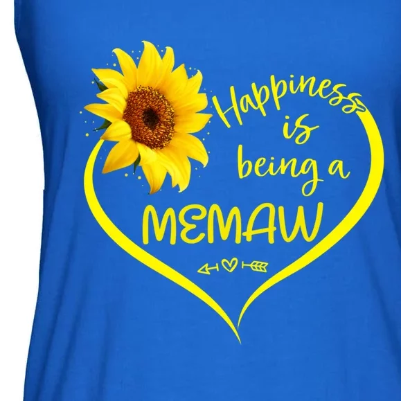 Happiness Is Being A Memaw Cute Sunflower Heart Memaw To Be Cute Gift Ladies Essential Flowy Tank