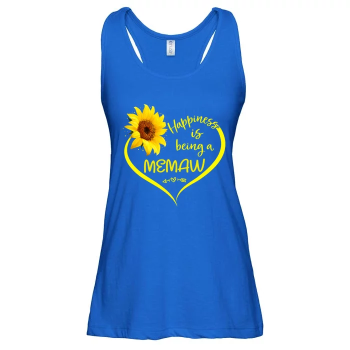 Happiness Is Being A Memaw Cute Sunflower Heart Memaw To Be Cute Gift Ladies Essential Flowy Tank